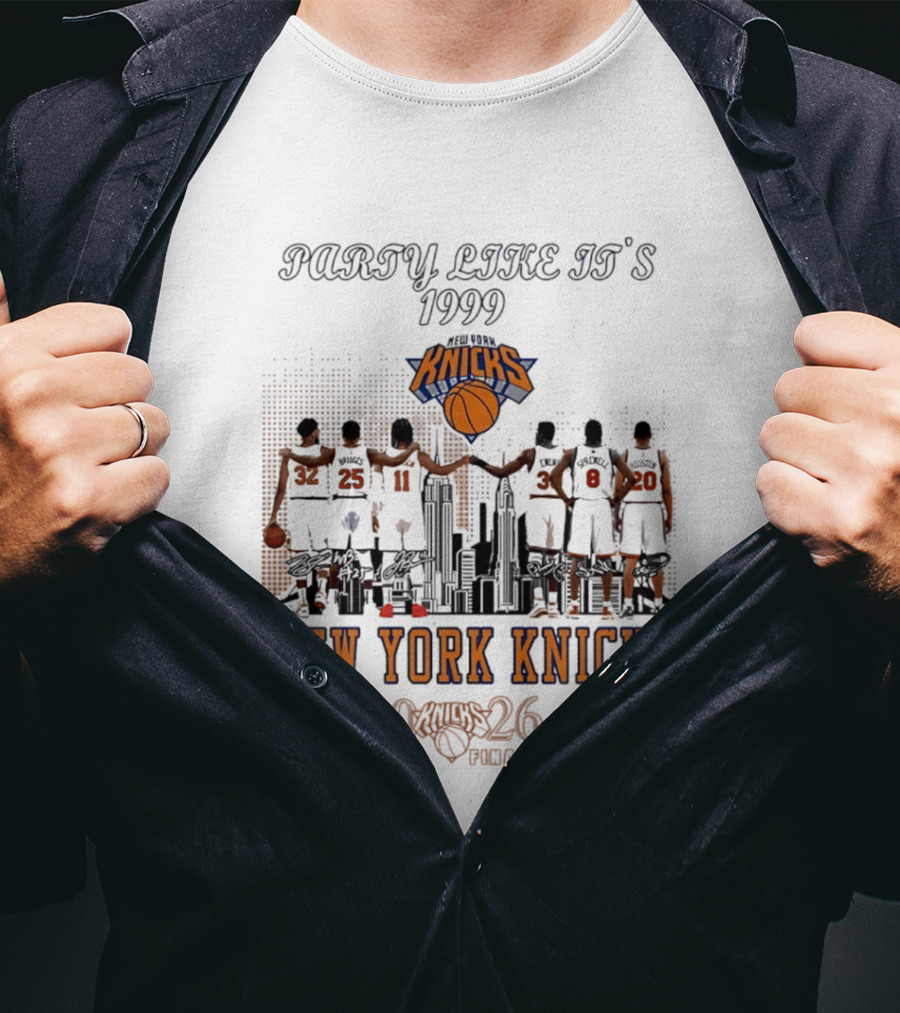 Party Like It's 1999 New York Knicks 2026 NBA Finals Skyline T-Shirt