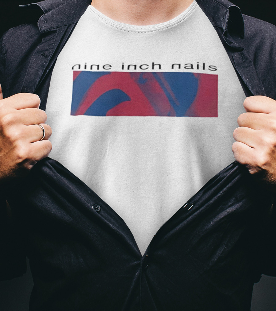 Nine Inch Nails Music Abstract Red Blue T-Shirt