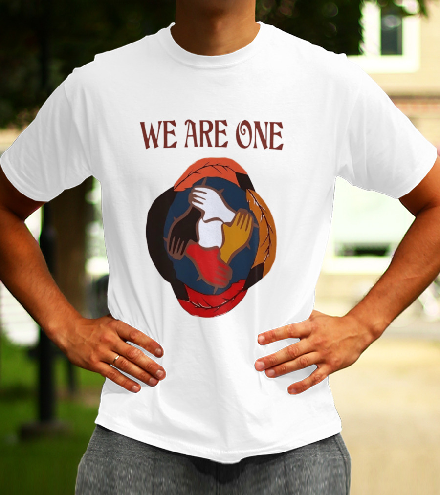 We Are One Unity Hands Feathers Orange Culture Heritage Collective T-Shirt