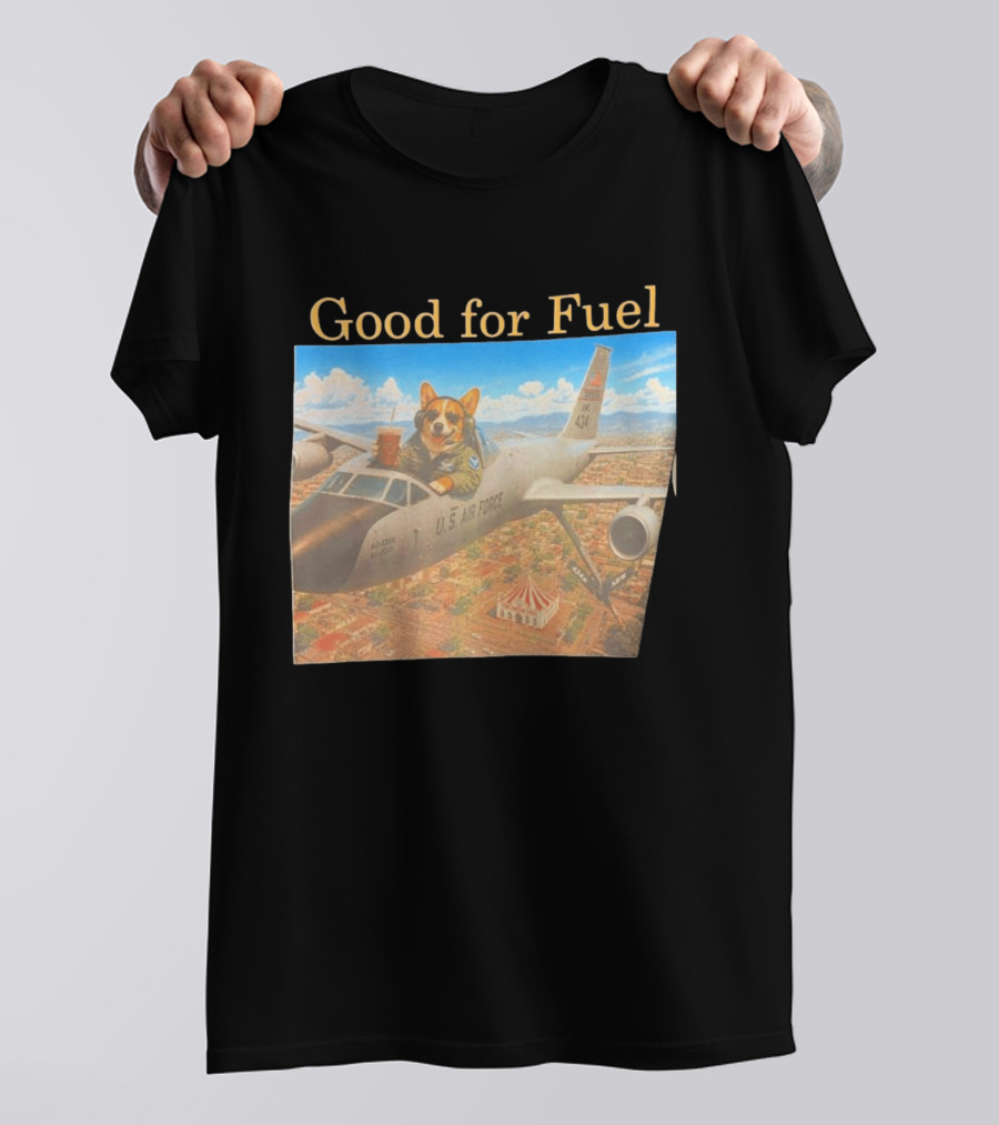 Corgi Pilot In U.S. Air Force Cockpit Good For Fuel T-Shirt