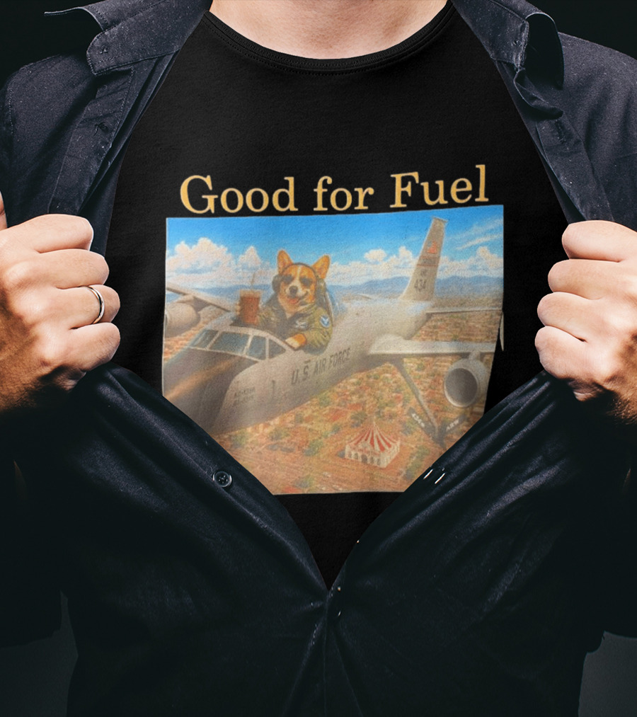 Corgi Pilot In U.S. Air Force Cockpit Good For Fuel T-Shirt