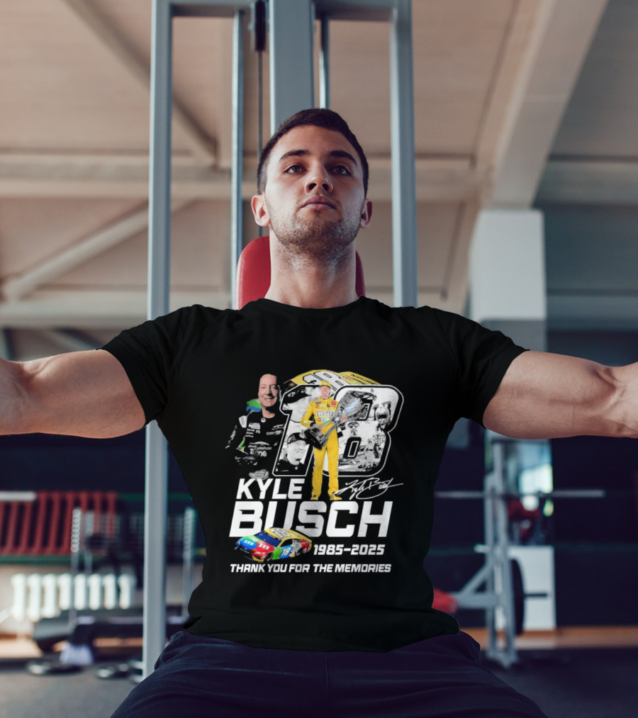 Kyle Busch Racing 1985 2025 Thank You For The Memories 18 Car NASCAR T-Shirt