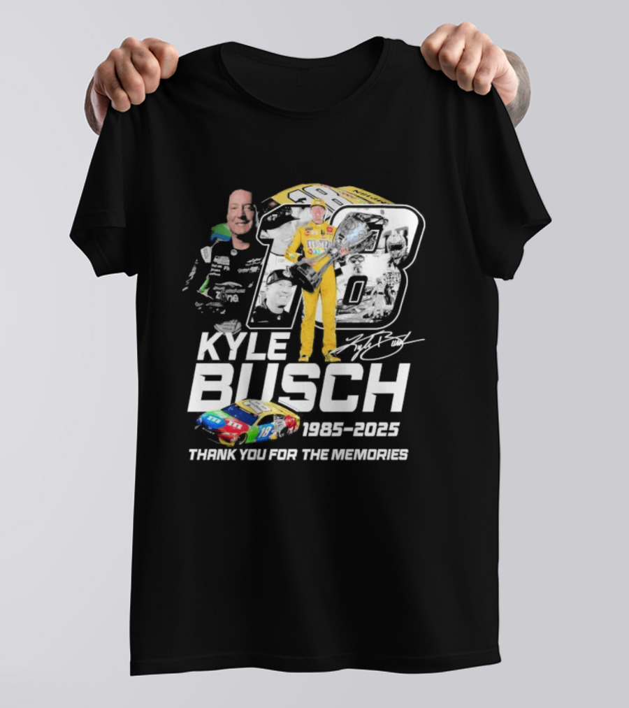 Kyle Busch Racing 1985 2025 Thank You For The Memories 18 Car NASCAR T-Shirt