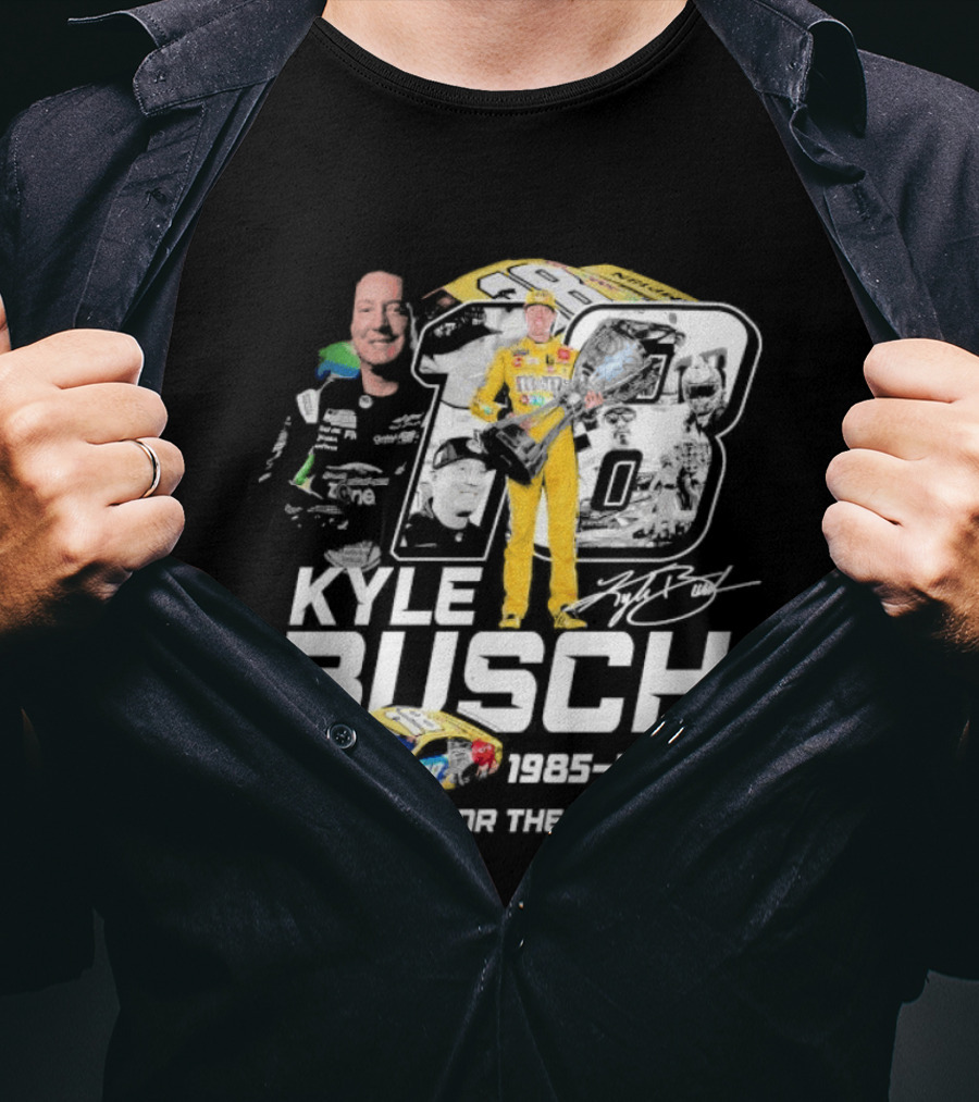 Kyle Busch Racing 1985 2025 Thank You For The Memories 18 Car NASCAR T-Shirt