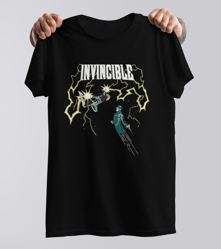 Invincible Vs Powerplex Lightning Battle T-Shirt
