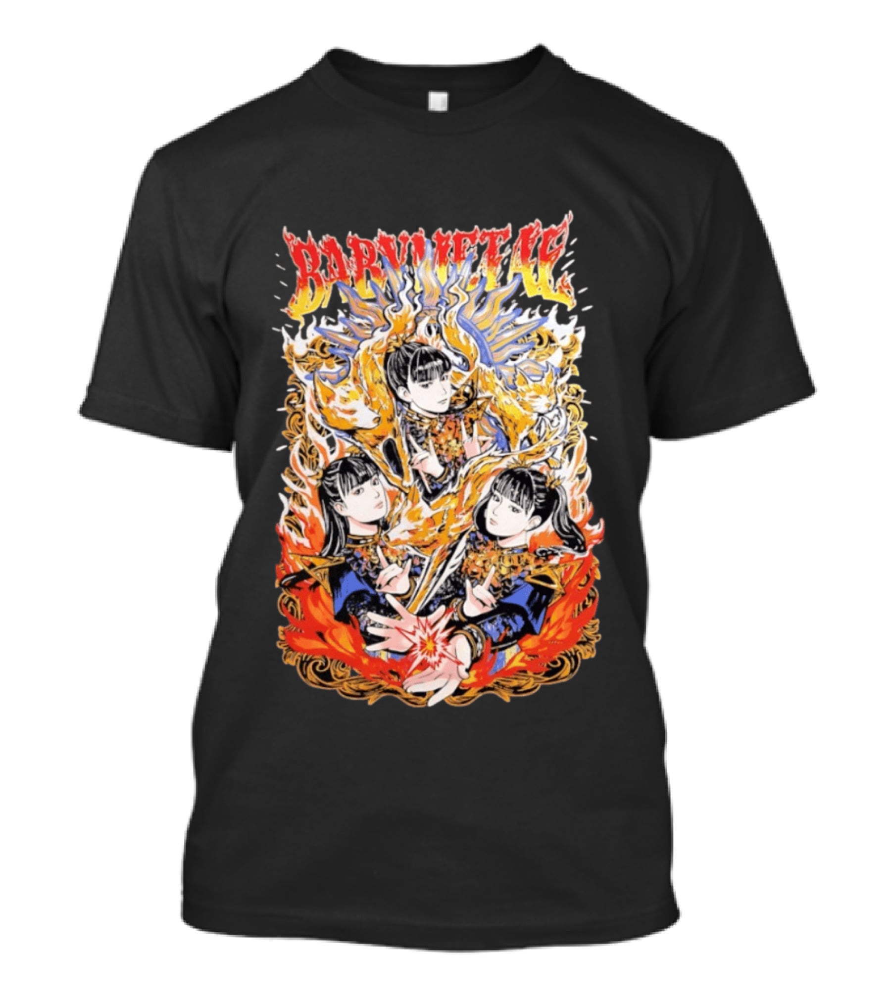 Babymetal Fox God Trio Flames Heavy Metal T-Shirt