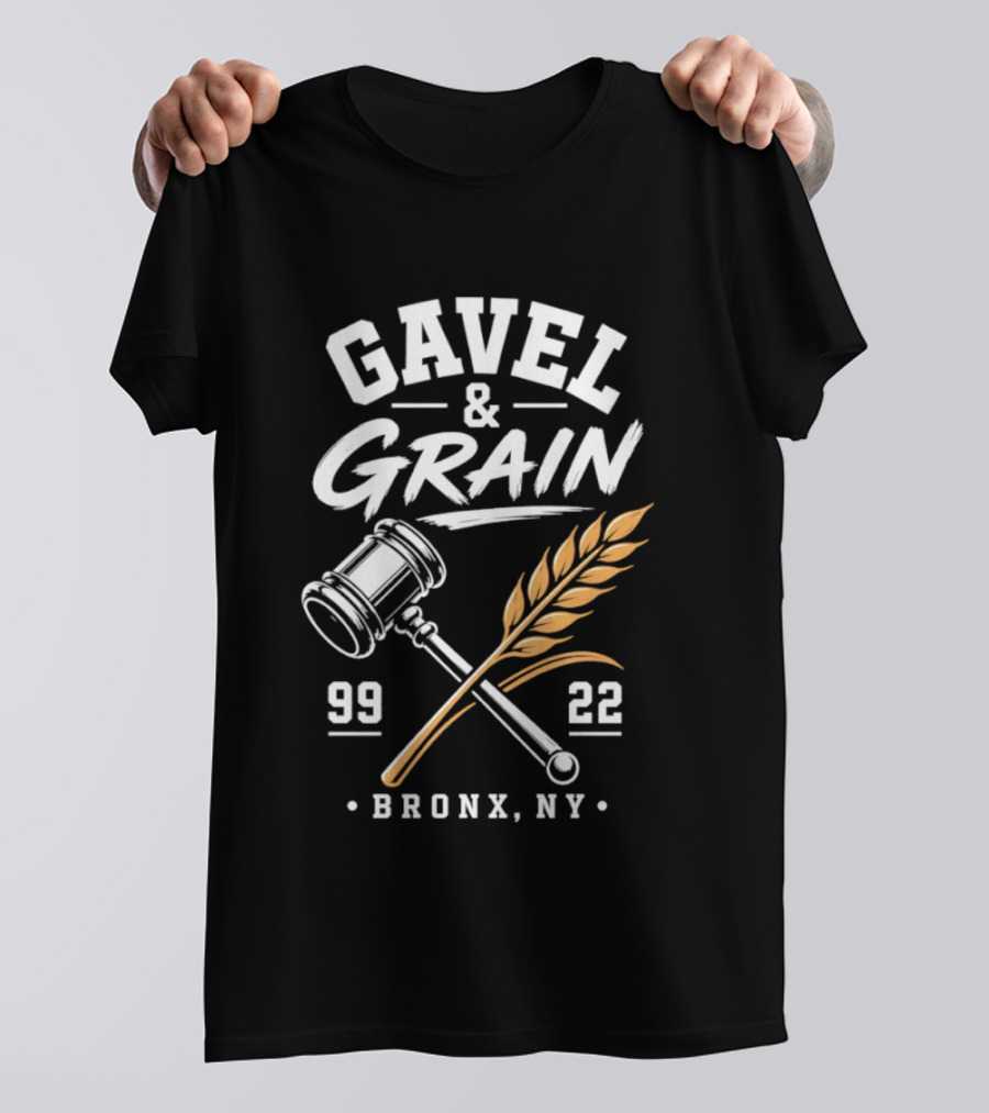 Gavel & Grain 99 22 Bronx NY Judge's Gavel And Wheat T-Shirt