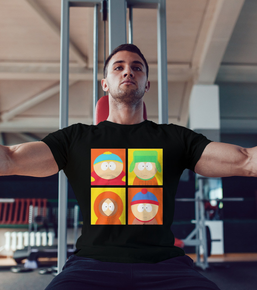 South Park Characters Cartman Kyle Kenny Stan Pop Blocks T-Shirt
