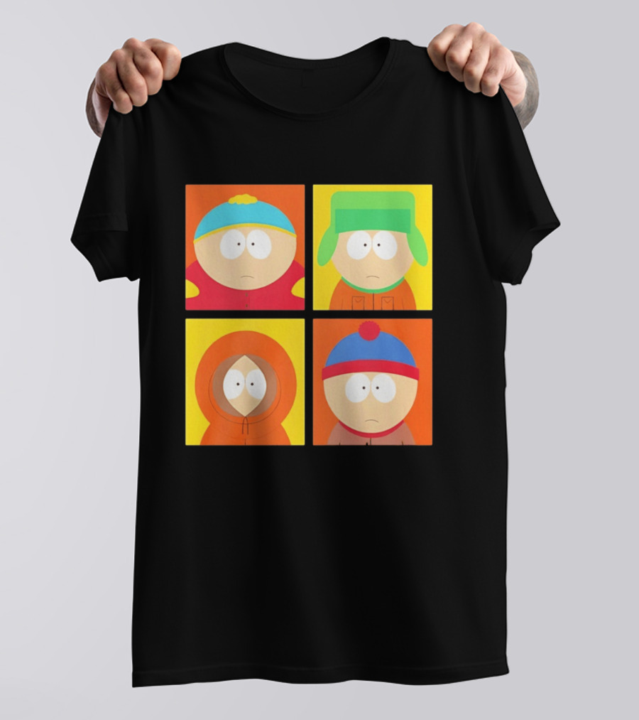 South Park Characters Cartman Kyle Kenny Stan Pop Blocks T-Shirt