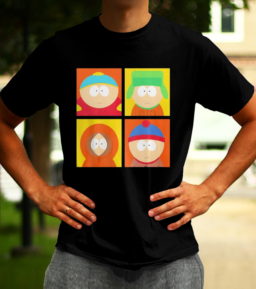 South Park Characters Cartman Kyle Kenny Stan Pop Blocks T-Shirt