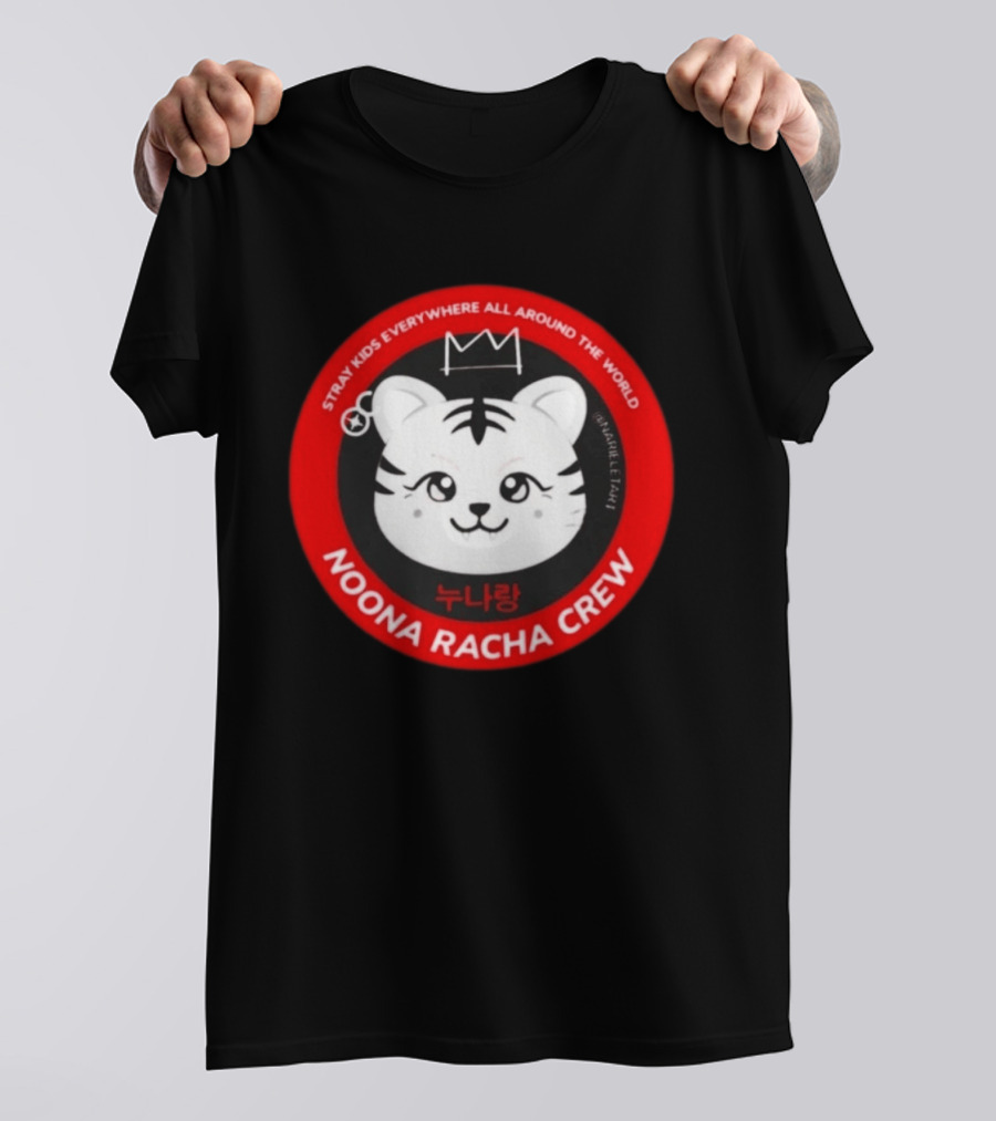 Stray Kids Everywhere All Around The World Noona Racha Crew Tiger Face T-Shirt