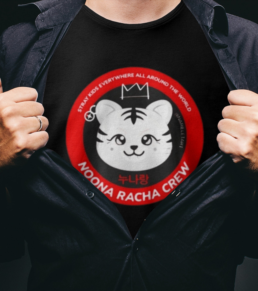 Stray Kids Everywhere All Around The World Noona Racha Crew Tiger Face T-Shirt