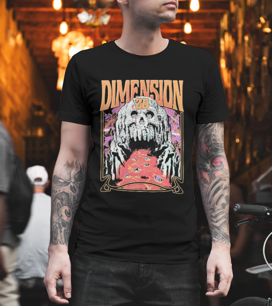 Dimension 20 Skull Lava Dice T-Shirt