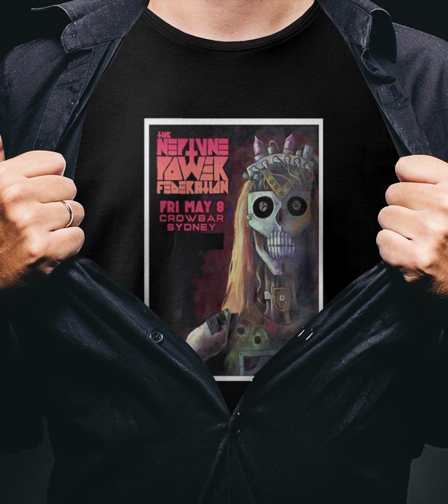 The Neptune Power Federation May 8 Crowbar Sydney Skull T-Shirt