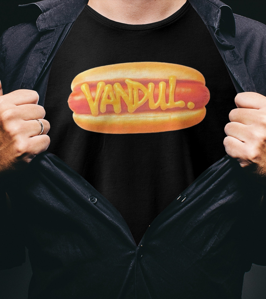 Vandul Mustard Hot Dog Bold Typeface T-Shirt