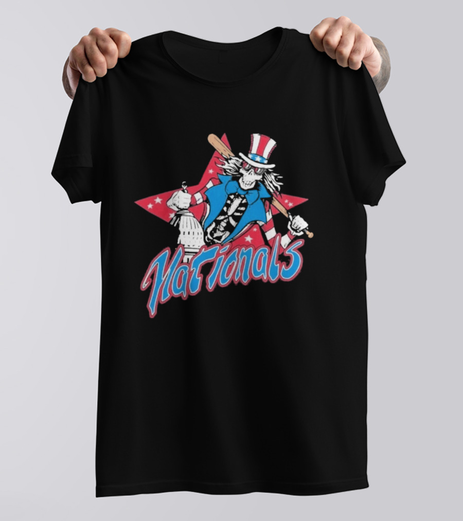 Washington Nationals Grateful Dead Uncle Sam Star Baseball Collaboration T-Shirt