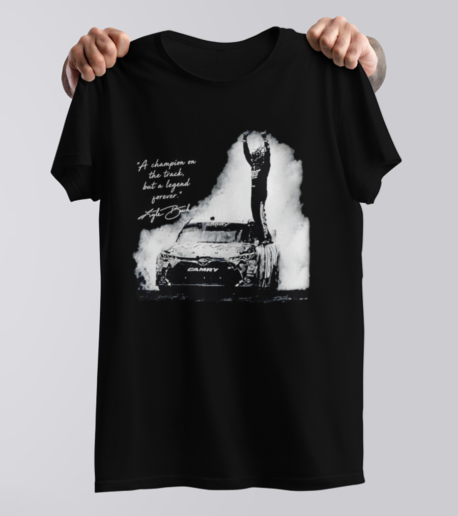Kyle Busch Celebrating On Toyota Camry 18 NASCAR Cup Series Victory T-Shirt