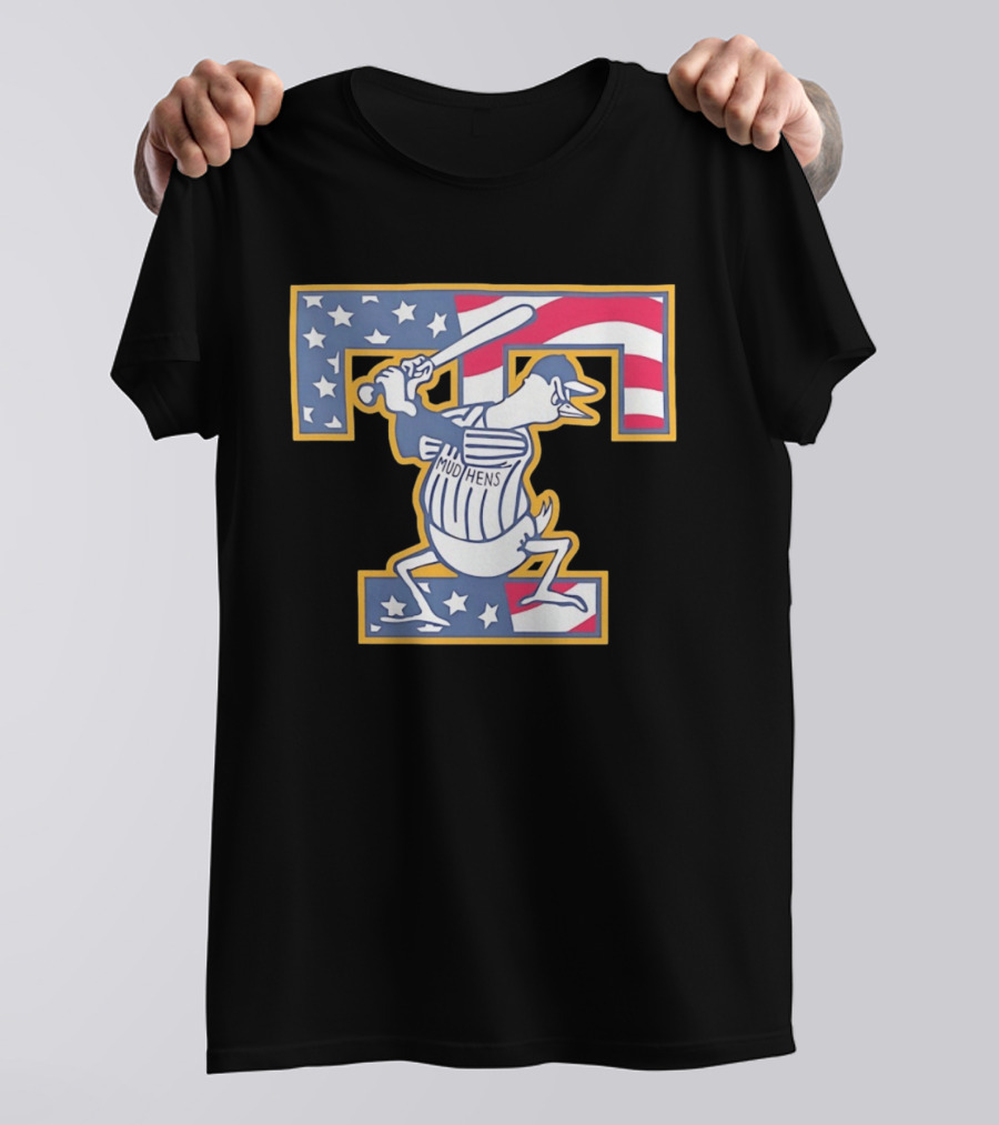 Toledo Mud Hens Muddy Stars And Stripes American Baseball T-Shirt