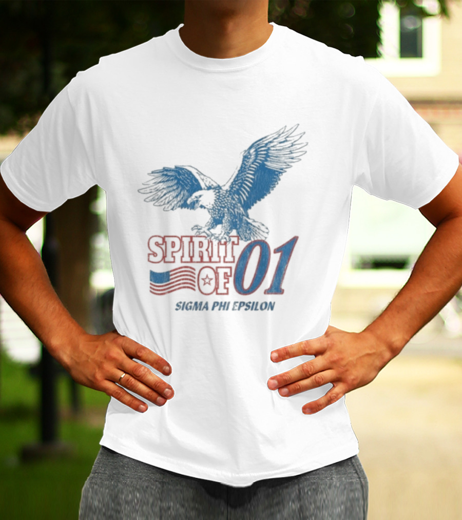 Spirit Of 01 Sigep Fraternity Eagle And Flag T-Shirt