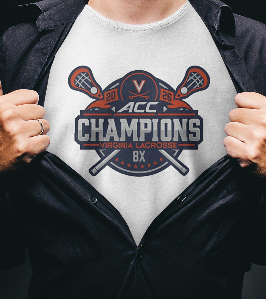 Virginia Cavaliers 2026 ACC Champions 8X Lacrosse Victory T-Shirt