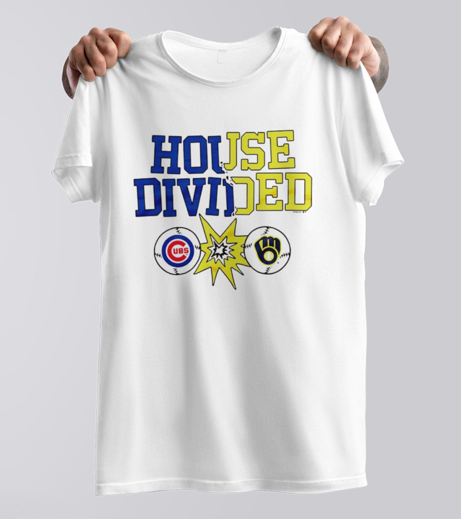 Chicago Cubs Vs Milwaukee Brewers Rivalry House Divided Fan Gear T-Shirt