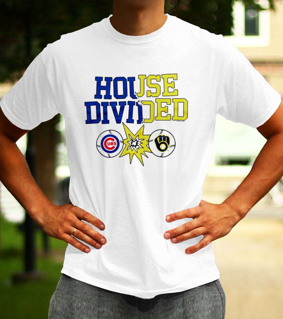 Chicago Cubs Vs Milwaukee Brewers Rivalry House Divided Fan Gear T-Shirt