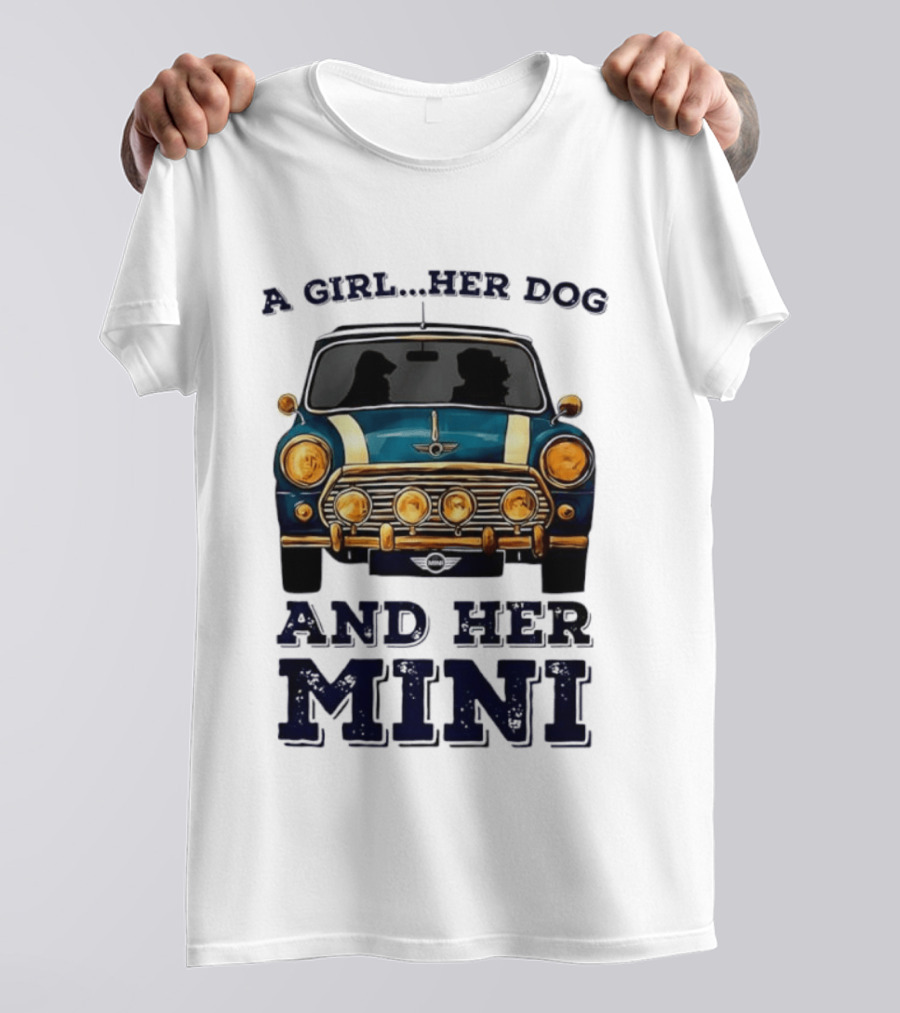 A Girl Her Dog And Her Mini T-Shirt