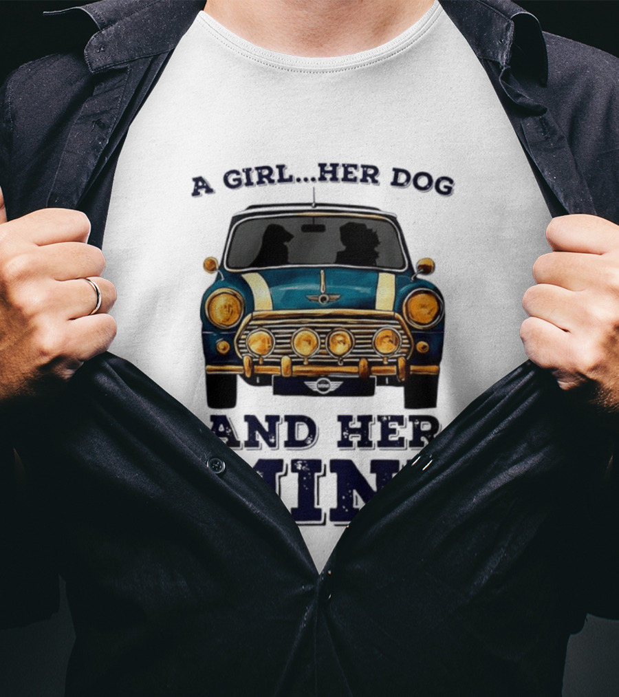 A Girl Her Dog And Her Mini T-Shirt