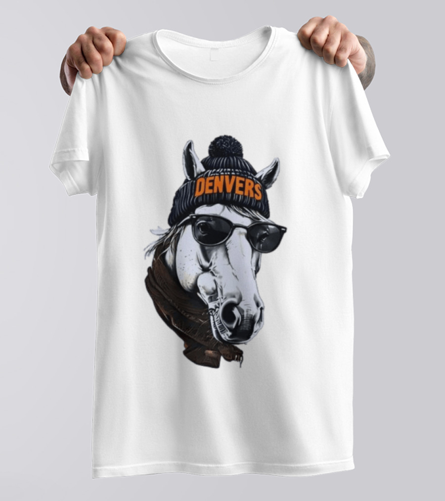 Denvers Horse With Hat Sunglasses And Scarf T-Shirt