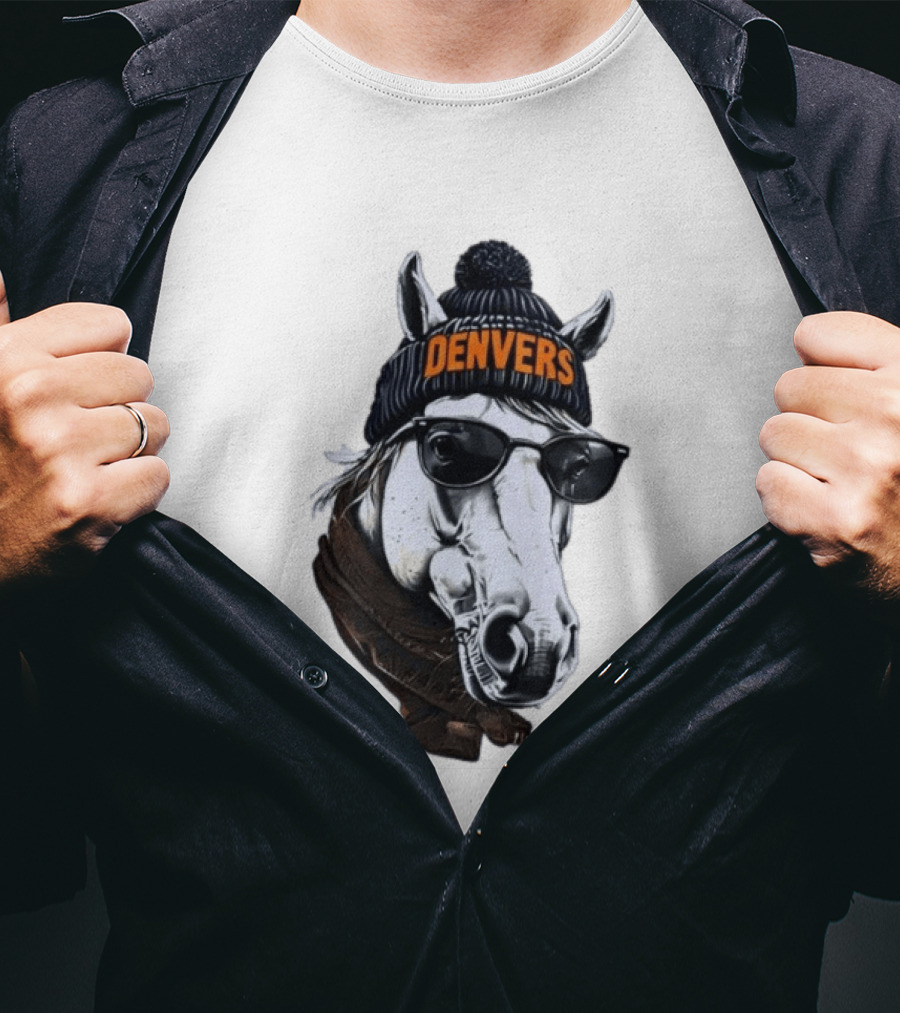 Denvers Horse With Hat Sunglasses And Scarf T-Shirt