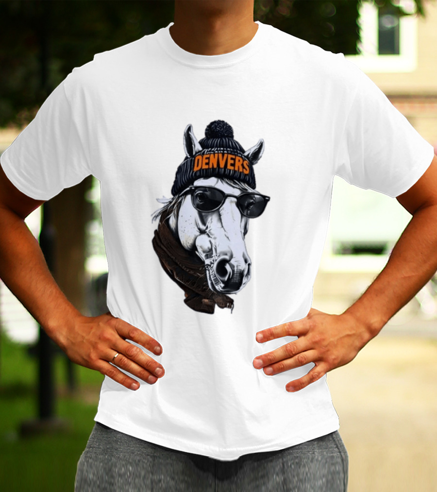 Denvers Horse With Hat Sunglasses And Scarf T-Shirt