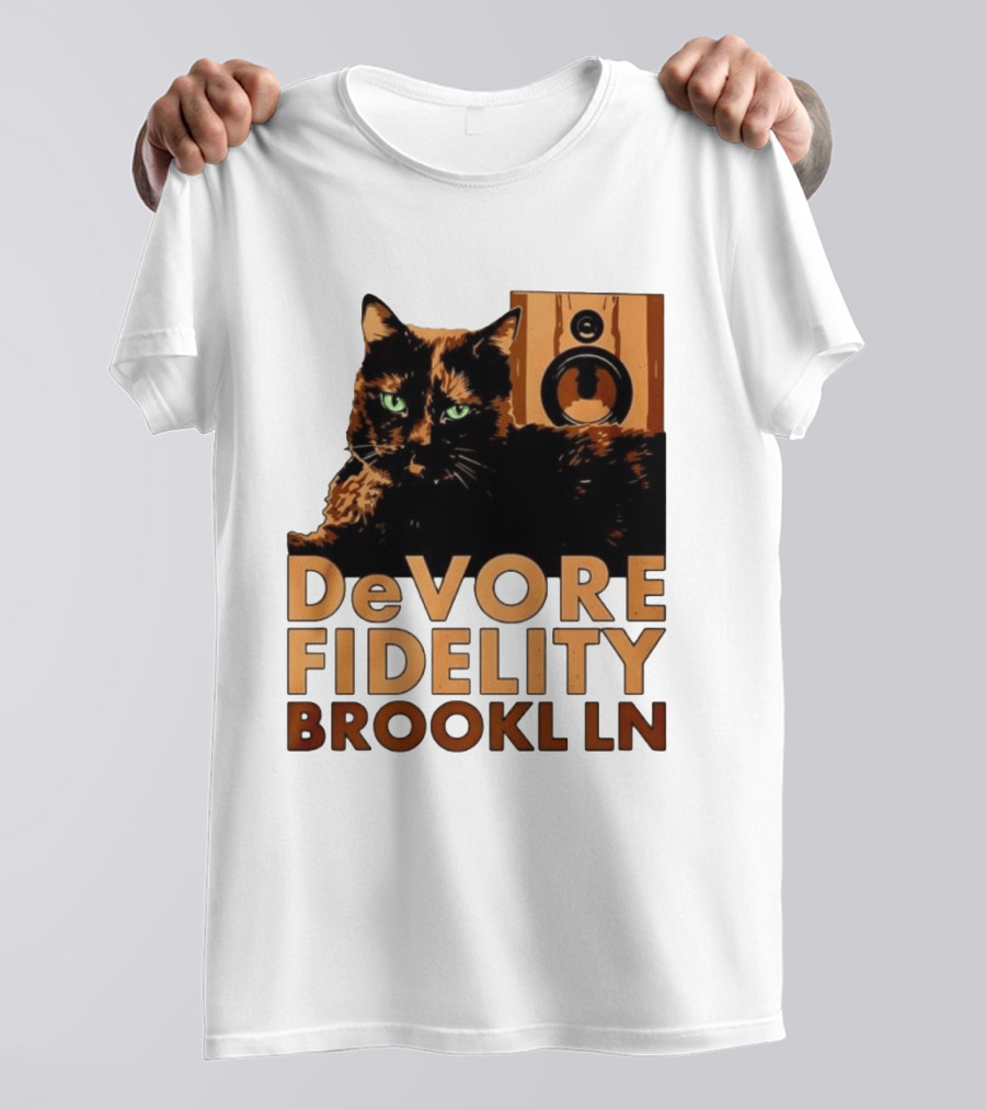 DeVore Fidelity Brooklyn Cat Speaker T-Shirt