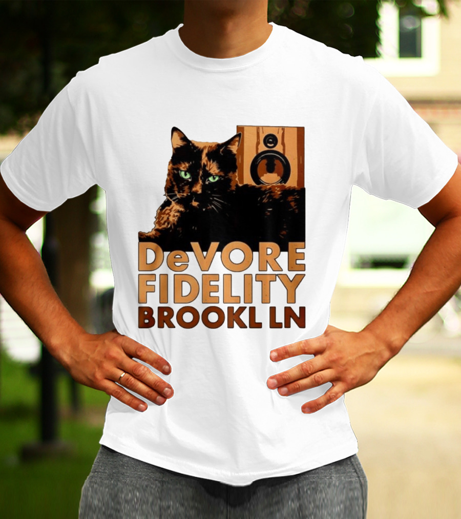 DeVore Fidelity Brooklyn Cat Speaker T-Shirt