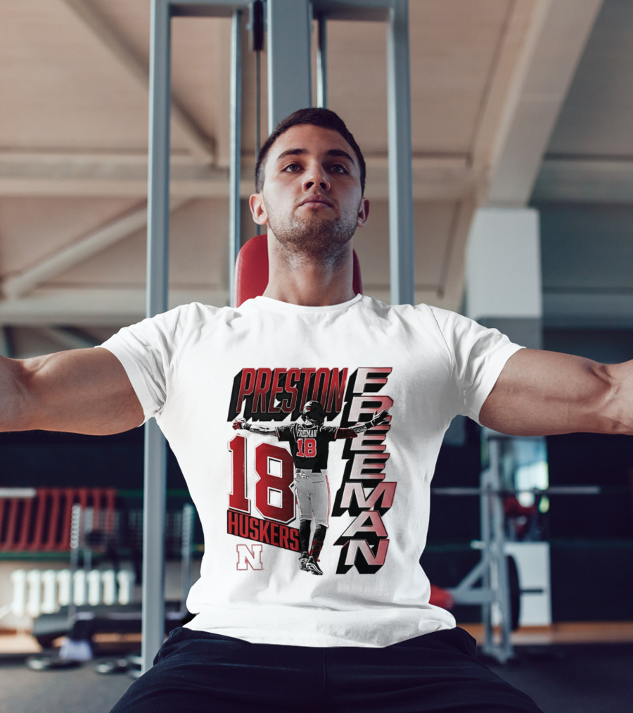 Preston Freeman 18 Huskers Nebraska Football Player T-Shirt