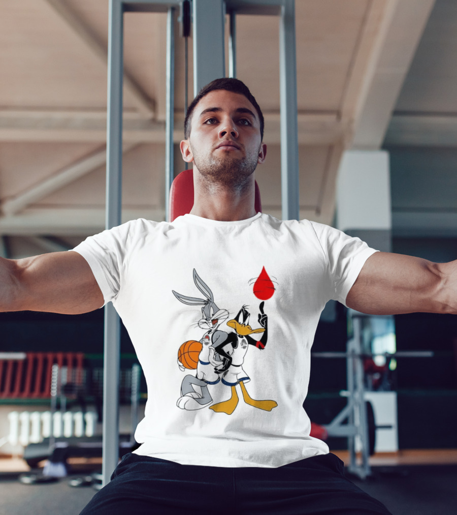 Looney Tunes Bugs Bunny Daffy Duck Tune Squad Basketball Spin T-Shirt