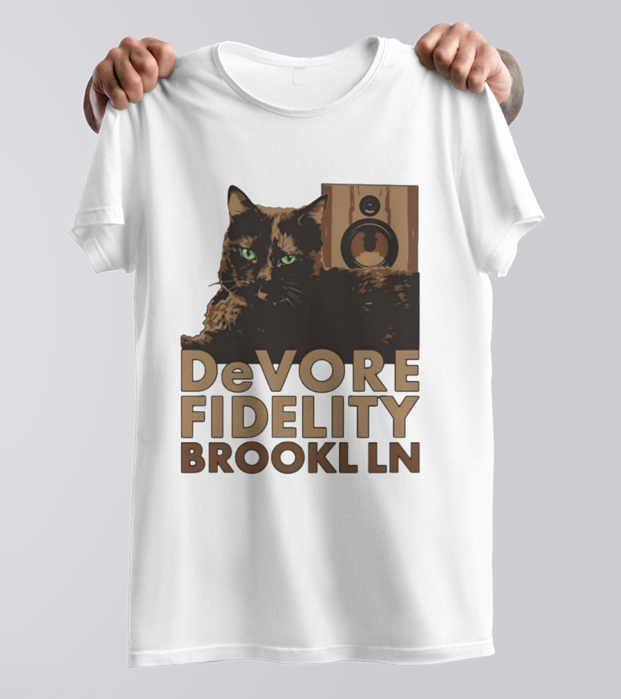DeVore Fidelity Brooklyn LN Cat Speaker T-Shirt