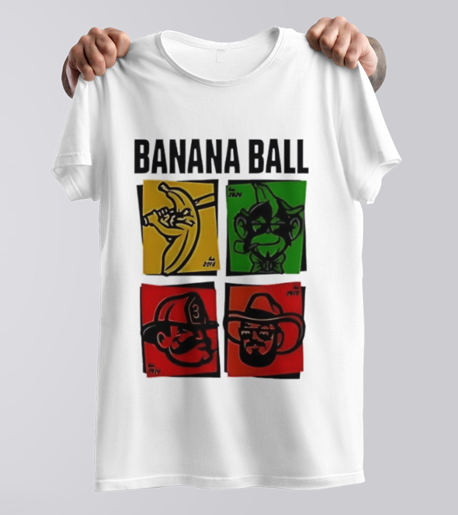 Savannah Bananas Baseball Banana Ball Colorful Character Blocks T-Shirt