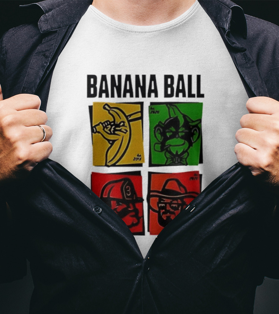 Savannah Bananas Baseball Banana Ball Colorful Character Blocks T-Shirt