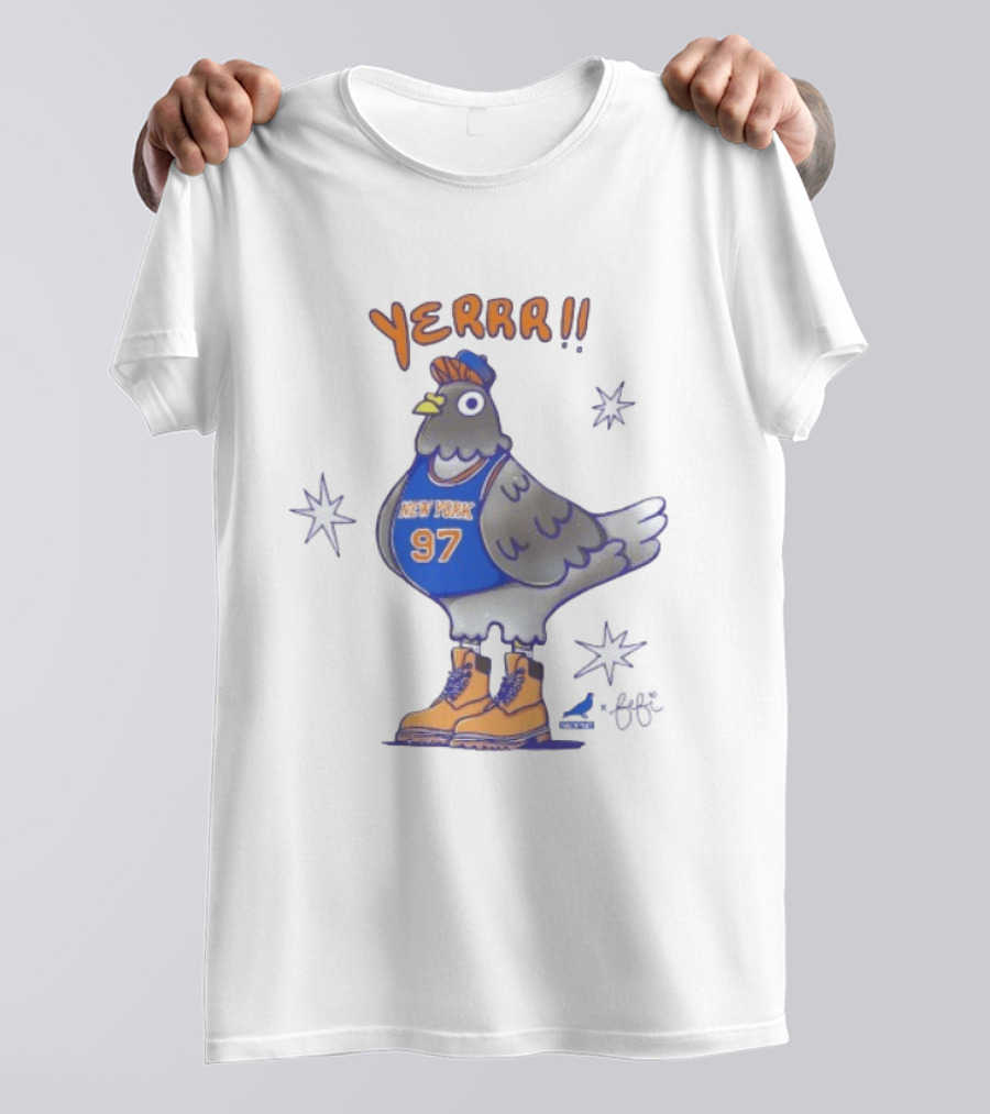 New York Knicks Yerrr Bird 97 Cartoon Sneakers T-Shirt