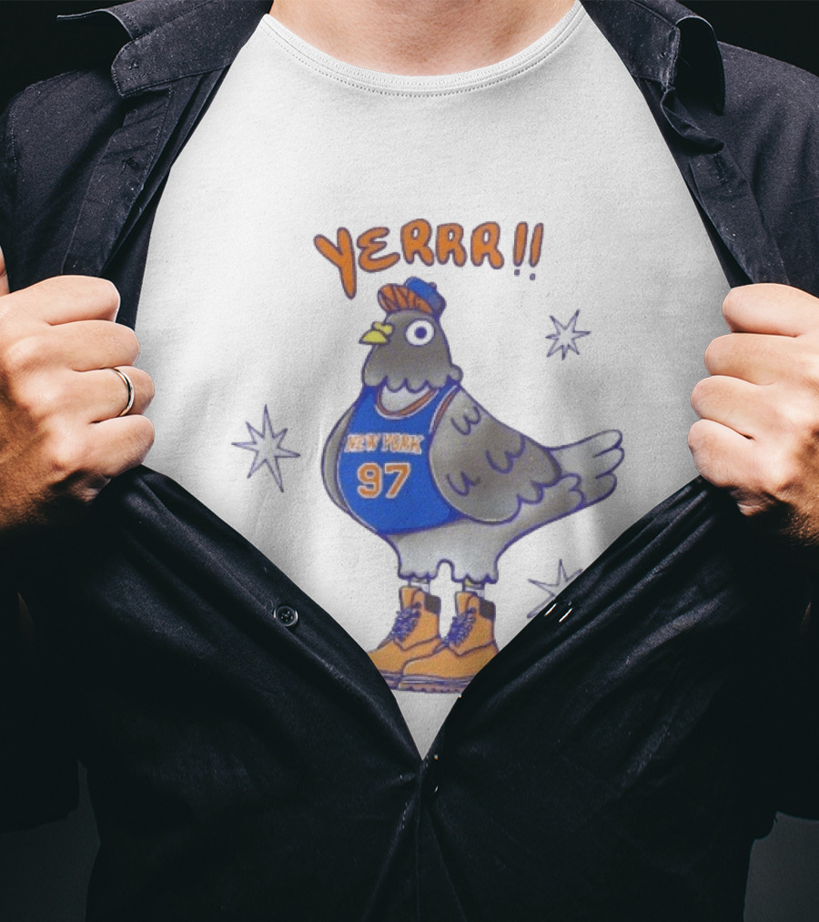 New York Knicks Yerrr Bird 97 Cartoon Sneakers T-Shirt