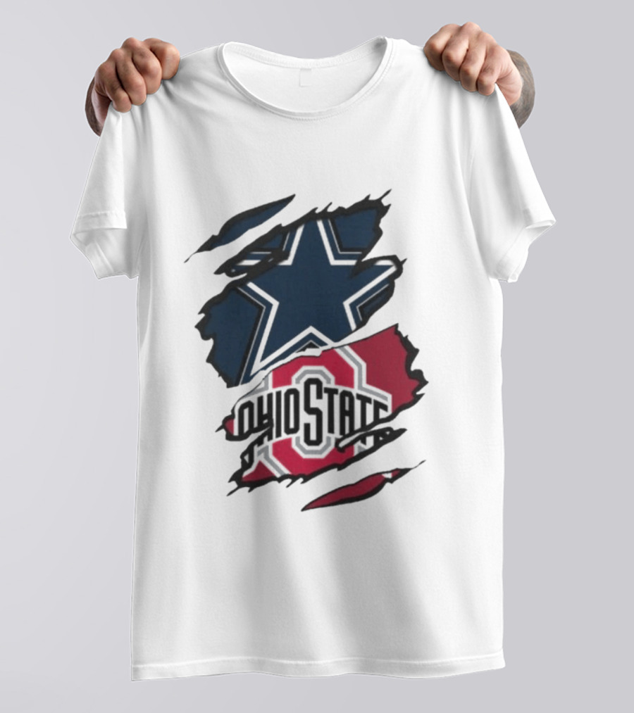 Dallas Cowboys Ohio State Buckeyes Men's Dual Rip T-Shirt