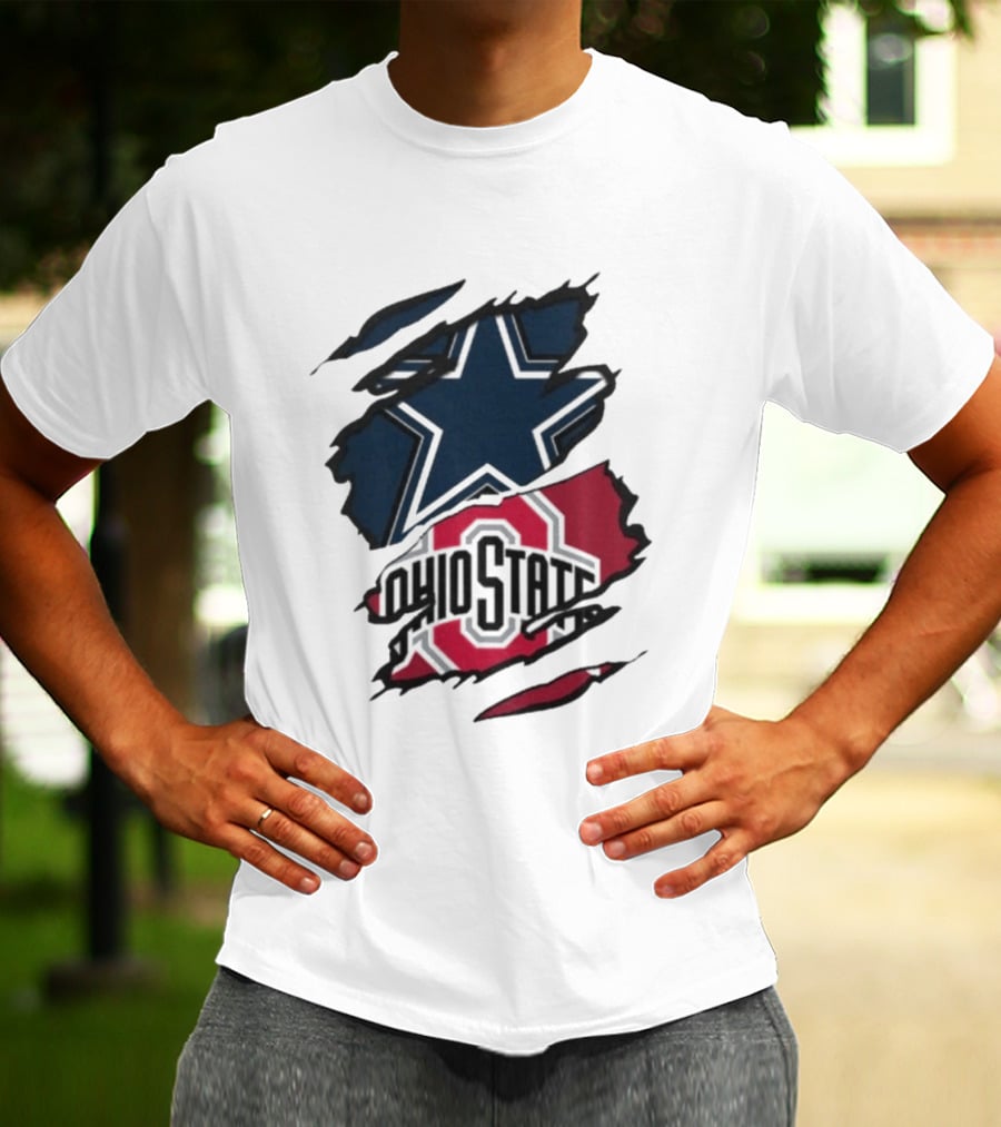 Dallas Cowboys Ohio State Buckeyes Men's Dual Rip T-Shirt