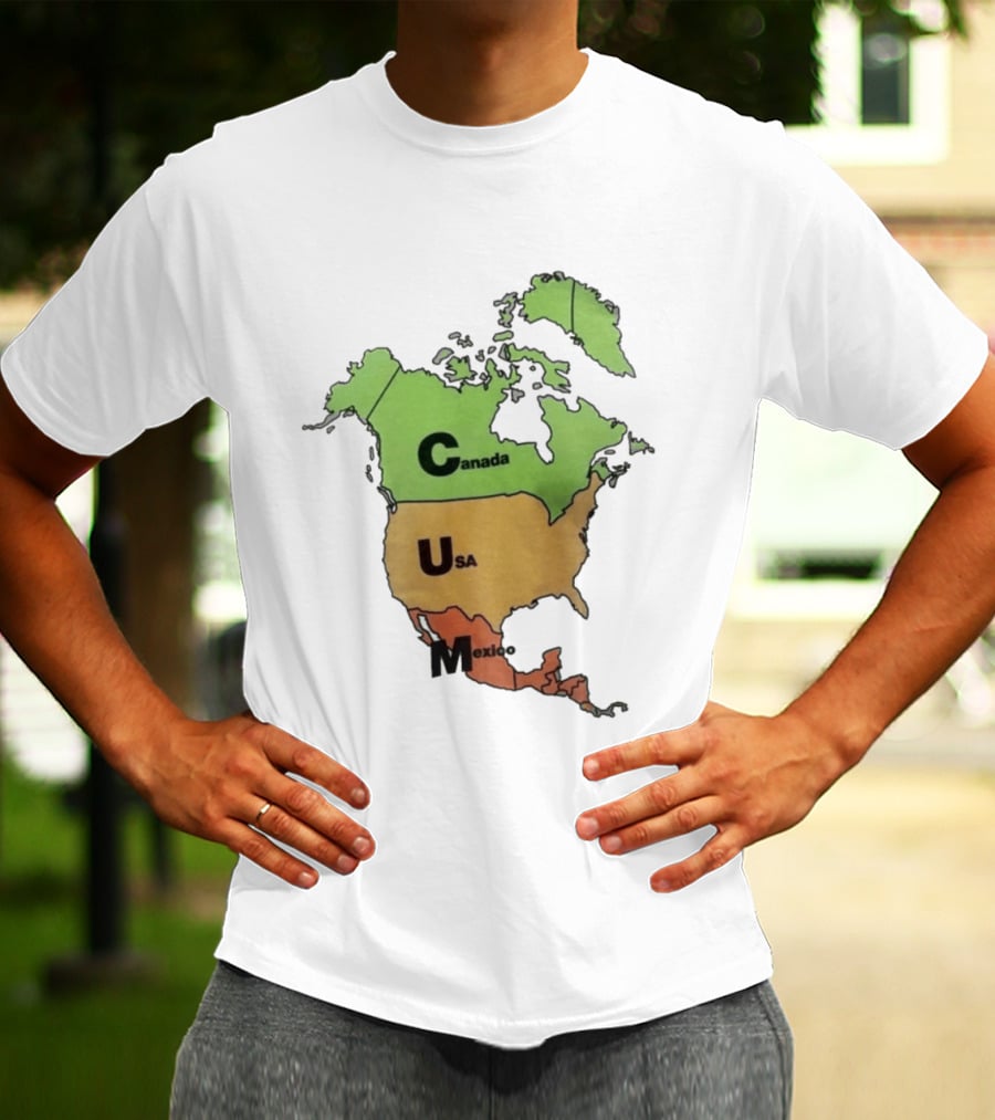 North America Map Canada USA Mexico Geography Continent Country T-Shirt