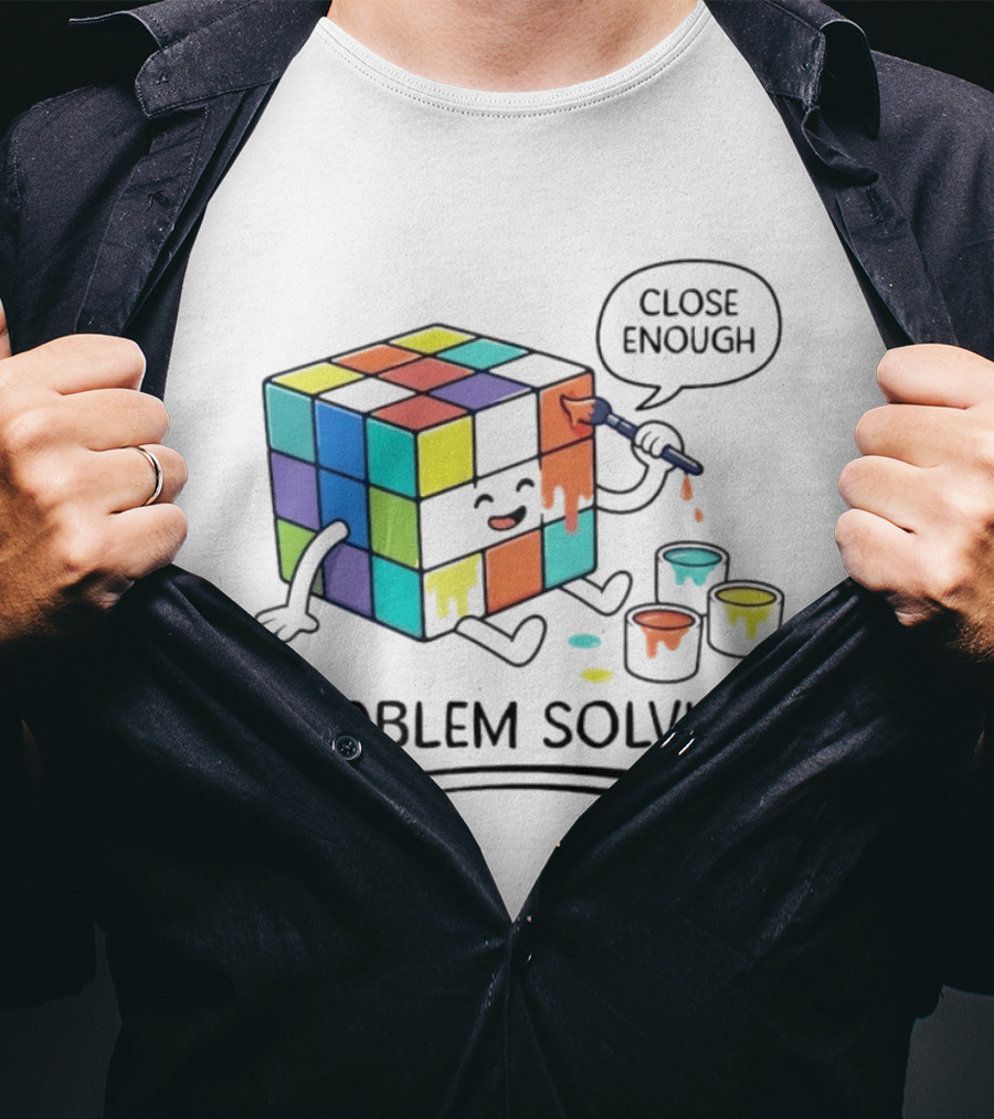 Problem Solving Close Enough Rubiks Cube Puzzle Logic Toy T-Shirt