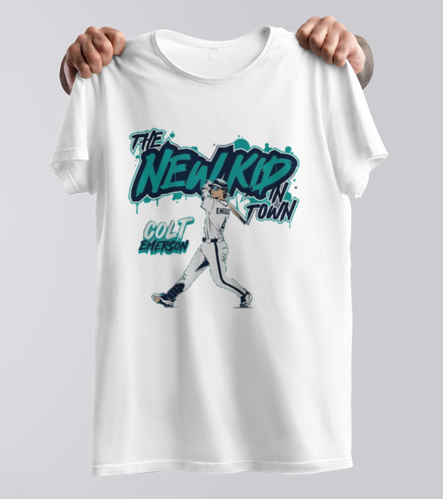 Seattle Mariners Colt Emerson The New Kid In Town MLB Baseball T-Shirt