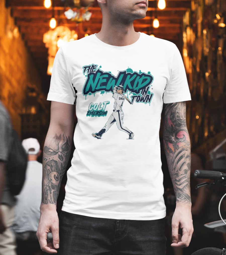 Seattle Mariners Colt Emerson The New Kid In Town MLB Baseball T-Shirt