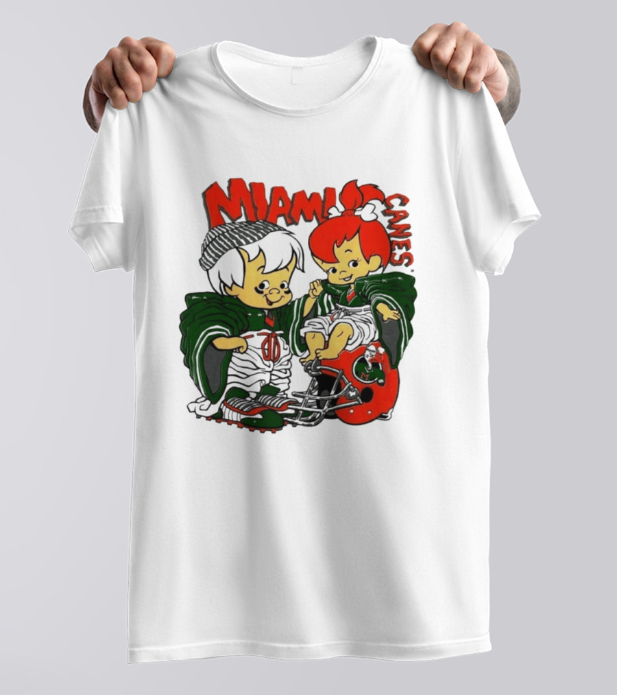 Miami Hurricanes MIAMI CANES Pebbles Bamm Bamm Flintstones NCAA T-Shirt