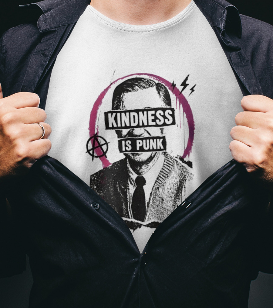 Fred Rogers Kindness Is Punk Anarchy Crown Lightning Bolt T-Shirt