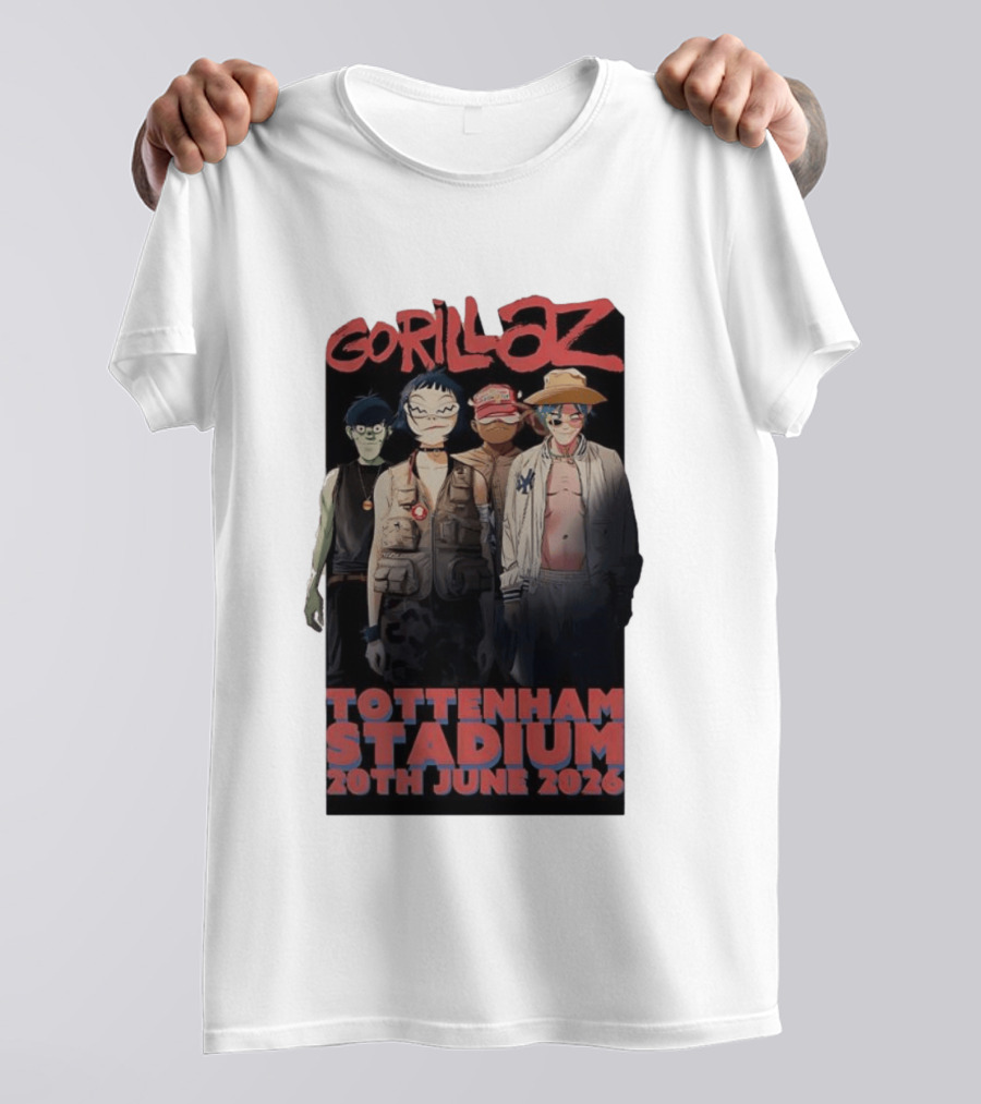 Gorillaz 2026 Tottenham Stadium London Concert 20th June T-Shirt