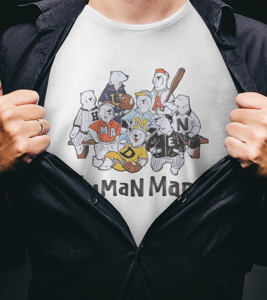 Human Made Polar Bear Baseball Team H M A N M A D E T-Shirt